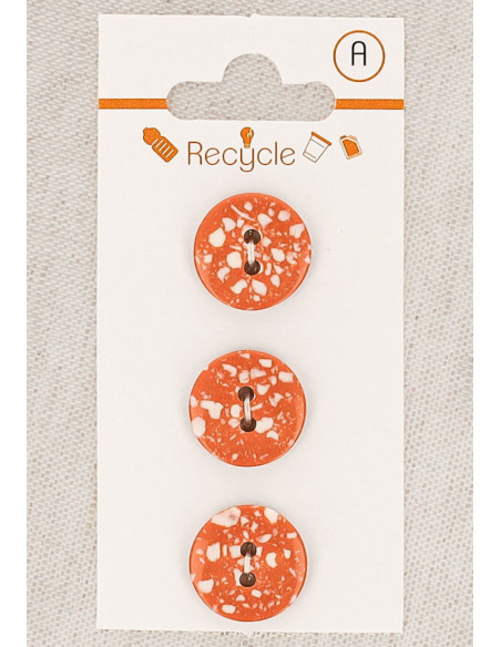Tarjeta de 3 botones de cobre de 15 mm 2 agujeros - Terrazo