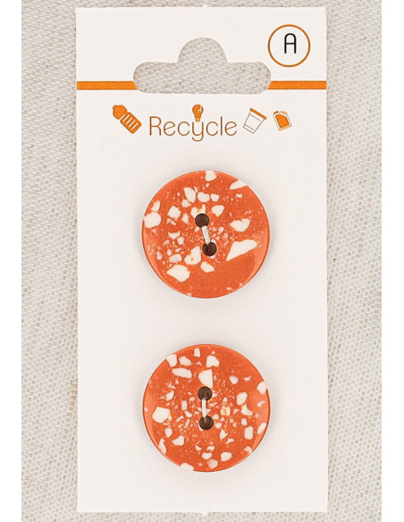 Tarjeta de 2 botones de cobre de 20 mm 2 agujeros - Terrazo
