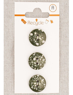 Tarjeta de 3 botones caqui 15 mm 2 agujeros - Terrazzo