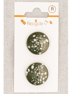 Tarjeta de 2 botones caqui 20 mm 2 agujeros - Terrazzo