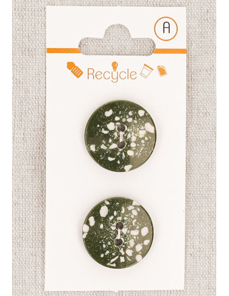 Tarjeta de 2 botones caqui 20 mm 2 agujeros - Terrazzo