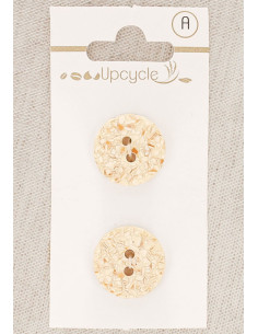 Tarjeta de 2 botones crudo 18 mm 2 agujeros - Jaspeados