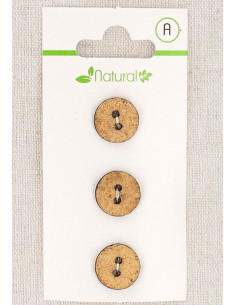 Tarjeta de 3 botones beige de 13 mm 2 agujeros - Texturizados