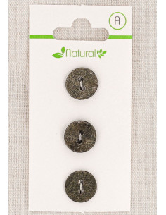 Tarjeta de 3 botones grises de 13 mm 2 agujeros - Texturizados