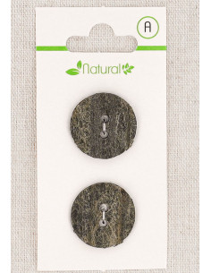Tarjeta de 2 botones grises de 20 mm 2 agujeros - Texturizados