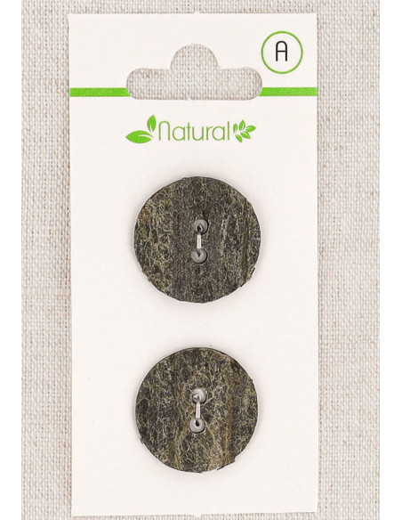 Tarjeta de 2 botones grises de 20 mm 2 agujeros - Texturizados