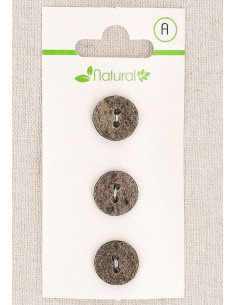 Tarjeta de 3 botones grises de 13 mm 2 agujeros - Texturizados