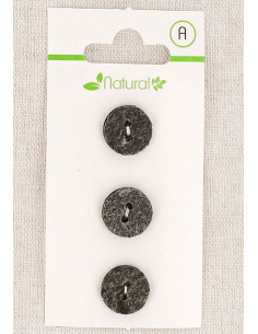 Tarjeta de 3 botones grises de 13 mm 2 agujeros - Texturizados