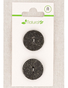Tarjeta de 2 botones grises de 20 mm 2 agujeros - Texturizados