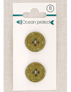 Tarjeta de 2 botones caqui de 18 mm 4 agujeros - Fantasías