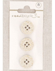 Tarjeta de 3 botones crudo 15 mm 4 agujeros - Granos de arroz