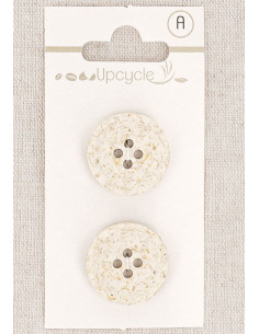 Tarjeta de 2 botones crudo 20 mm 4 agujeros - Granos de arroz