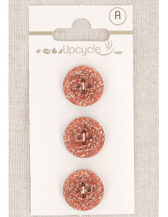 Tarjeta de 3 botones de cobre 15 mm 4 agujeros -Fantasías