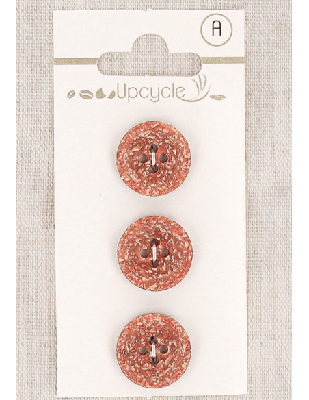 Tarjeta de 3 botones de cobre 15 mm 4 agujeros -Fantasías