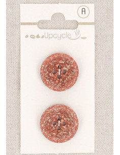 Tarjeta de 2 botones de cobre de 20 mm 4 agujeros - Fantasías