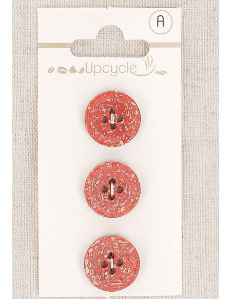Tarjeta de 3 botones rojos de 15 mm 4 agujeros -Fantasías