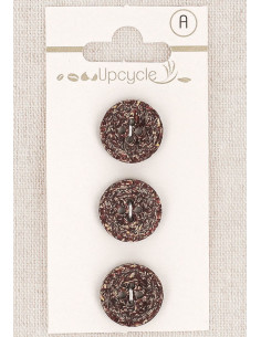 Tarjeta de 3 botones morados de 15 mm 4 agujeros -Fantasías