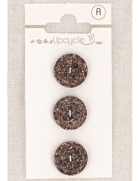 Tarjeta de 3 botones morados de 15 mm 4 agujeros -Fantasías