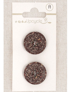 Tarjeta de 2 botones morados de 20 mm 4 agujeros - Fantasías