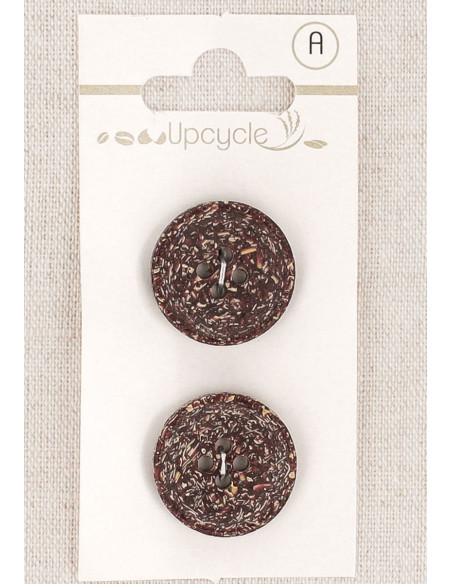 Tarjeta de 2 botones morados de 20 mm 4 agujeros - Fantasías