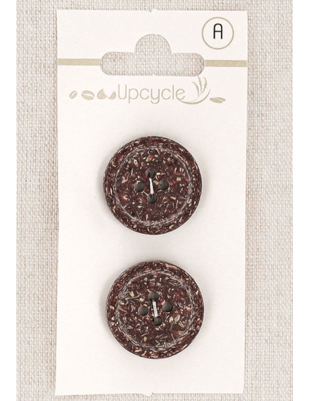Tarjeta de 2 botones morados de 20 mm 4 agujeros - Fantasías borde enrollado
