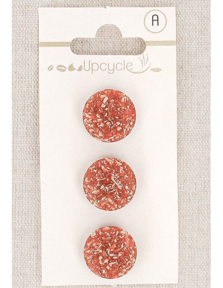 Tarjeta de 3 botones de cobre de 15 mm con cola - Fantasías