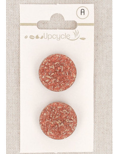 Tarjeta de 2 botones de cobre de 20 mm con cola - Fantasías
