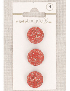 Tarjeta de 3 botones rojos de 15 mm con cola - Fantasías