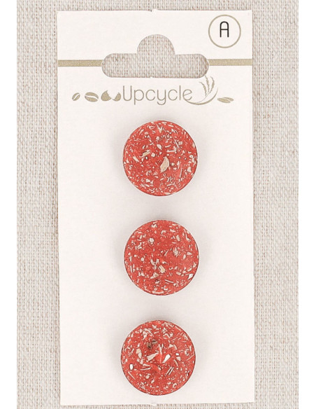 Tarjeta de 3 botones rojos de 15 mm con cola - Fantasías