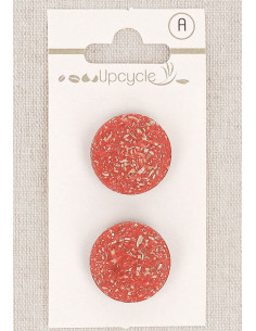 Tarjeta de 2 botones rojos de 20 mm con cola - Fantasías