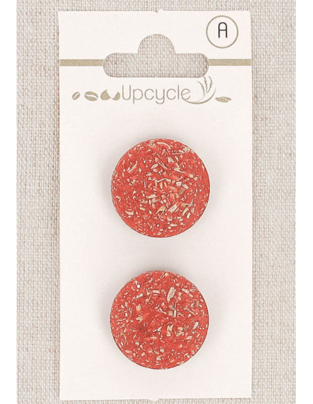 Tarjeta de 2 botones rojos de 20 mm con cola - Fantasías