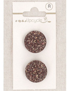Tarjeta de 2 botones morados de 20 mm con cola - Fantasías