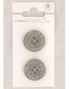 Tarjeta de 2 botones grises de 20 mm 4 agujeros - Fantasías