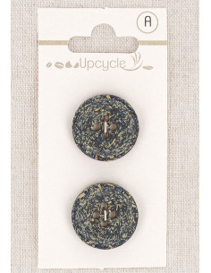 Tarjeta de 2 botones azul petróleo de 20 mm 4 agujeros - Fantasías