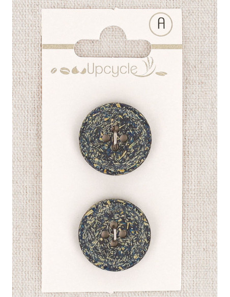 Tarjeta de 2 botones azul petróleo de 20 mm 4 agujeros - Fantasías