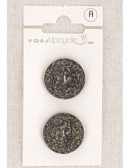 Tarjeta de 2 botones de ébano 20 mm 4 agujeros - Fantasías