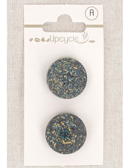 Tarjeta de 2 botones verde petróleo de 20 mm con cola - Fantasías