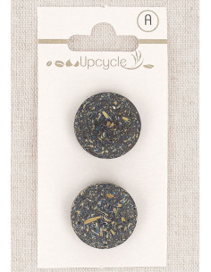 Tarjeta de 2 botones azul petróleo de 20 mm con ojal - Fantasías