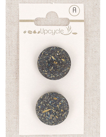 Tarjeta de 2 botones azul petróleo de 20 mm con ojal - Fantasías