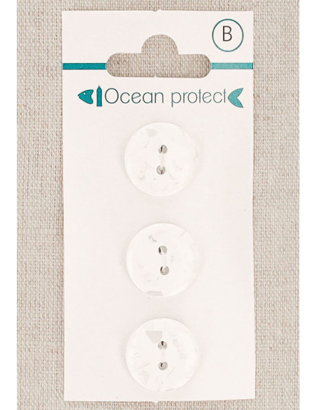 Tarjeta de 3 botones blancos de 15 mm 2 agujeros - Planos