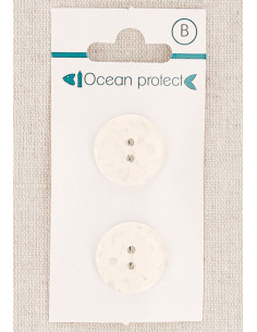 Tarjeta de 2 botones blancos de 18 mm 2 agujeros - Planos