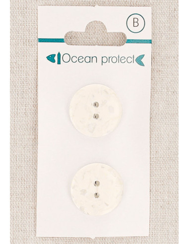 Tarjeta de 2 botones blancos de 18 mm 2 agujeros - Planos