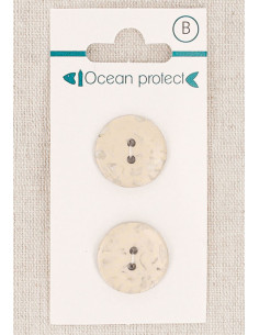 Tarjeta de 2 botones beige de 18 mm 2 agujeros - Planos