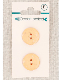 Tarjeta de 2 botones salmón 18 mm 2 agujeros - Planos