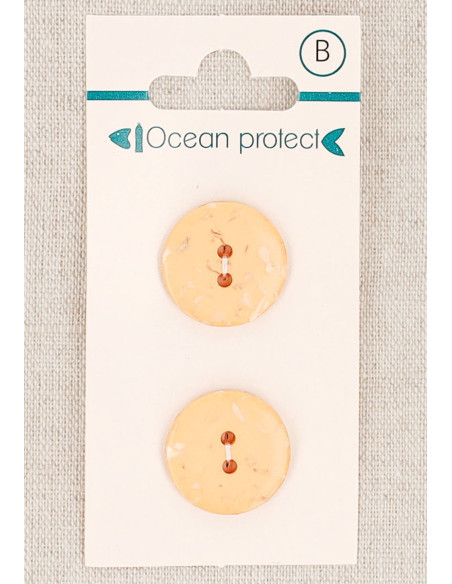 Tarjeta de 2 botones salmón 18 mm 2 agujeros - Planos