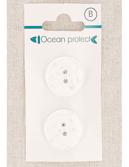 Tarjeta de 2 botones blancos 20 mm 2 agujeros - Planos