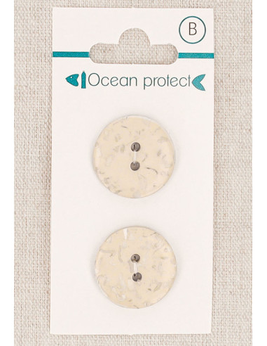 Tarjeta de 2 botones beige 20 mm 2 agujeros - Planos