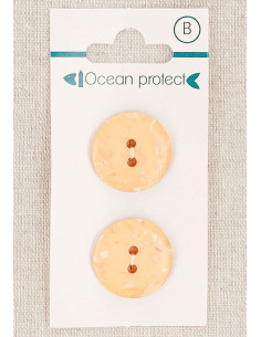 Tarjeta de 2 botones salmón 20 mm 2 agujeros - Planos