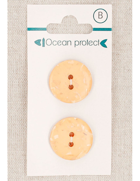 Tarjeta de 2 botones salmón 20 mm 2 agujeros - Planos