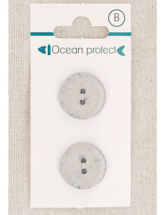 Tarjeta de 2 botones grises de 18 mm 2 agujeros - Planos